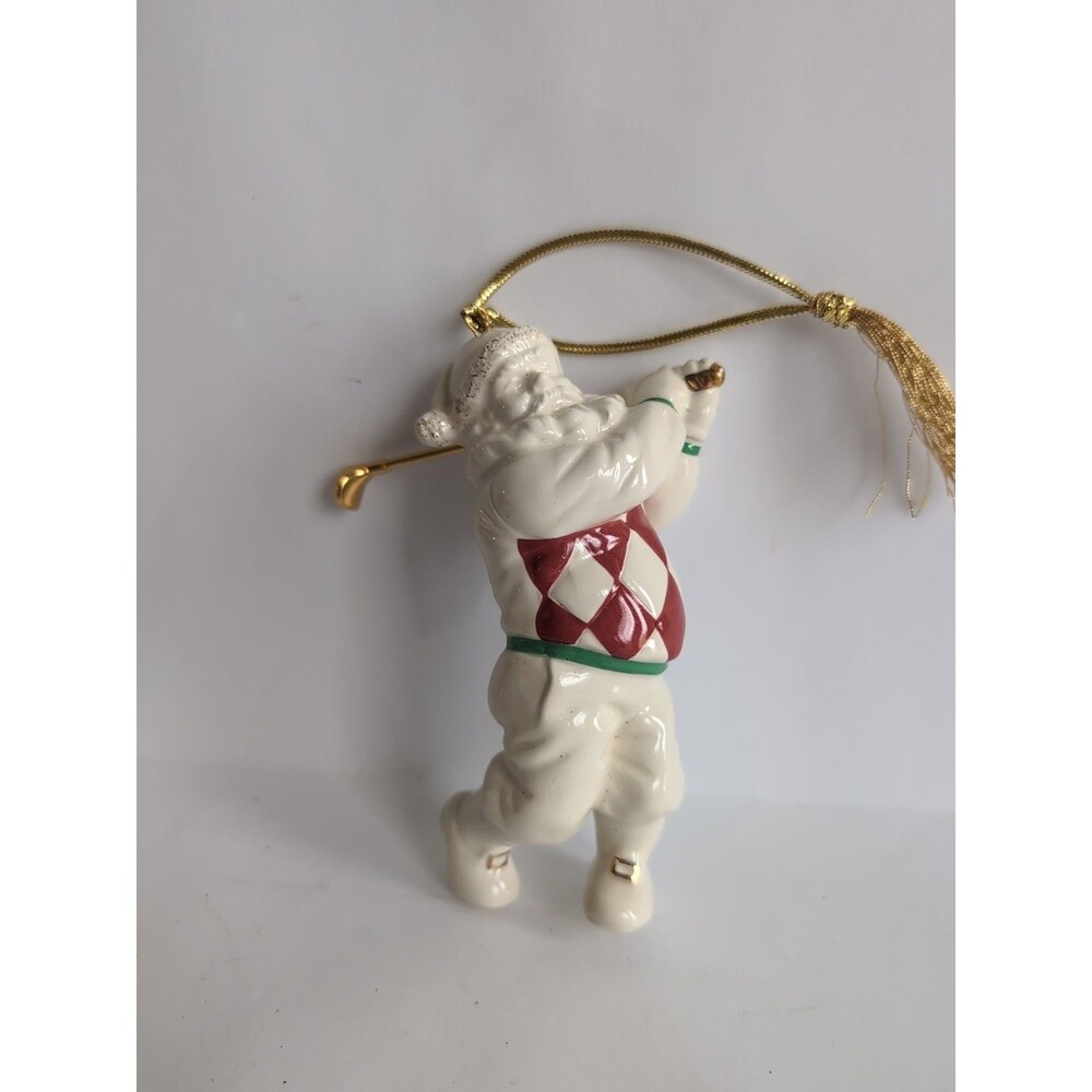 Lenox Golfing Santa Holiday Ornament / Figurine 1st In Series  Golfer Golf